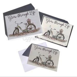 Crown Point Graphics Vintage Bicycle “Grow through Life” Note Cards Keepsake Box